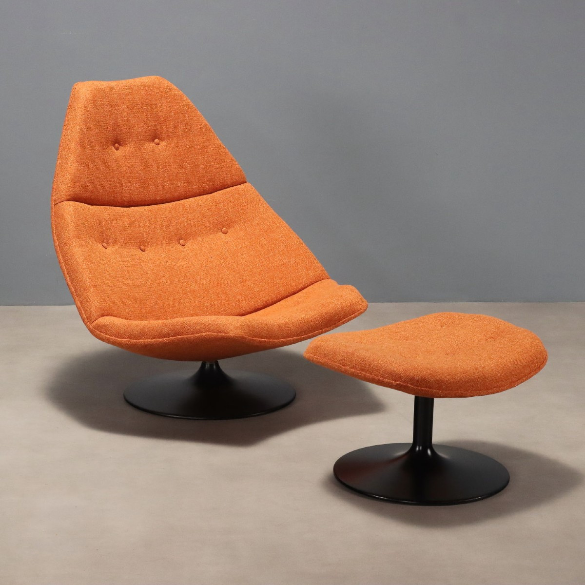 Artifort F588 Armchair Vintage Design G. Harcourt With Footrest 1960s