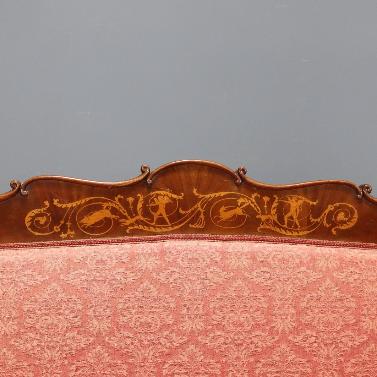 Canapé Charles X en acajou avec incrustations d'érable Italie, première moitié du XIXe siècle-photo-4