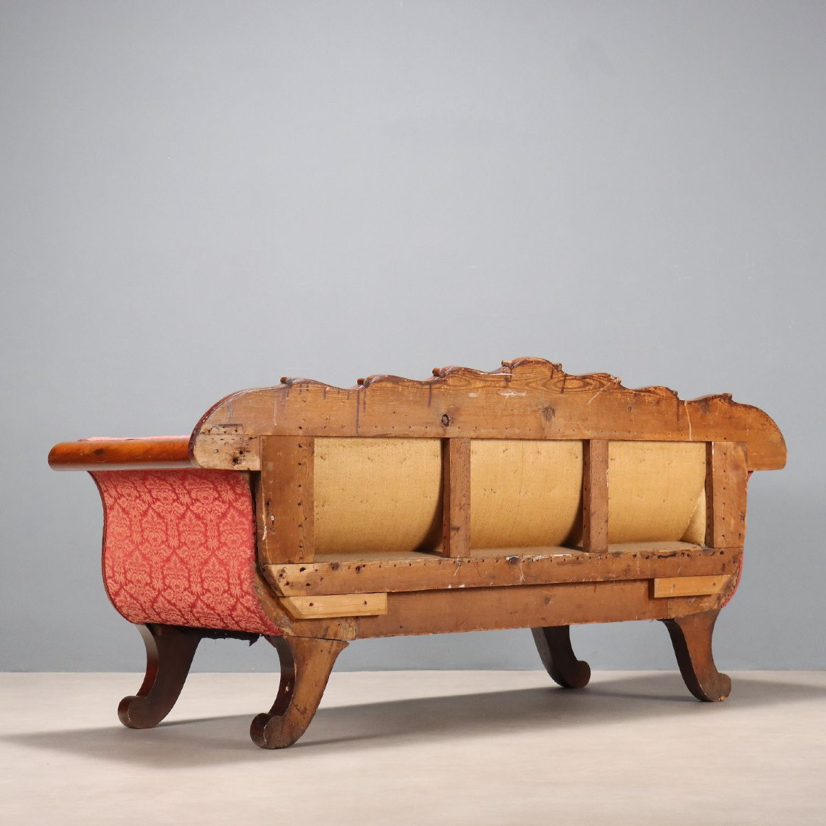 Canapé Charles X en acajou avec incrustations d'érable Italie, première moitié du XIXe siècle-photo-5