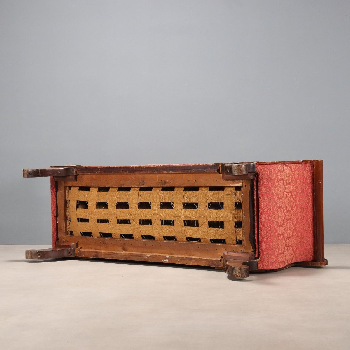 Canapé Charles X en acajou avec incrustations d'érable Italie, première moitié du XIXe siècle-photo-6