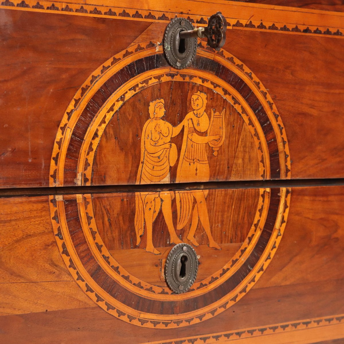 Commode Néoclassique Ancienne Merisier Noyer Italie XVIIIe Siècle-photo-3