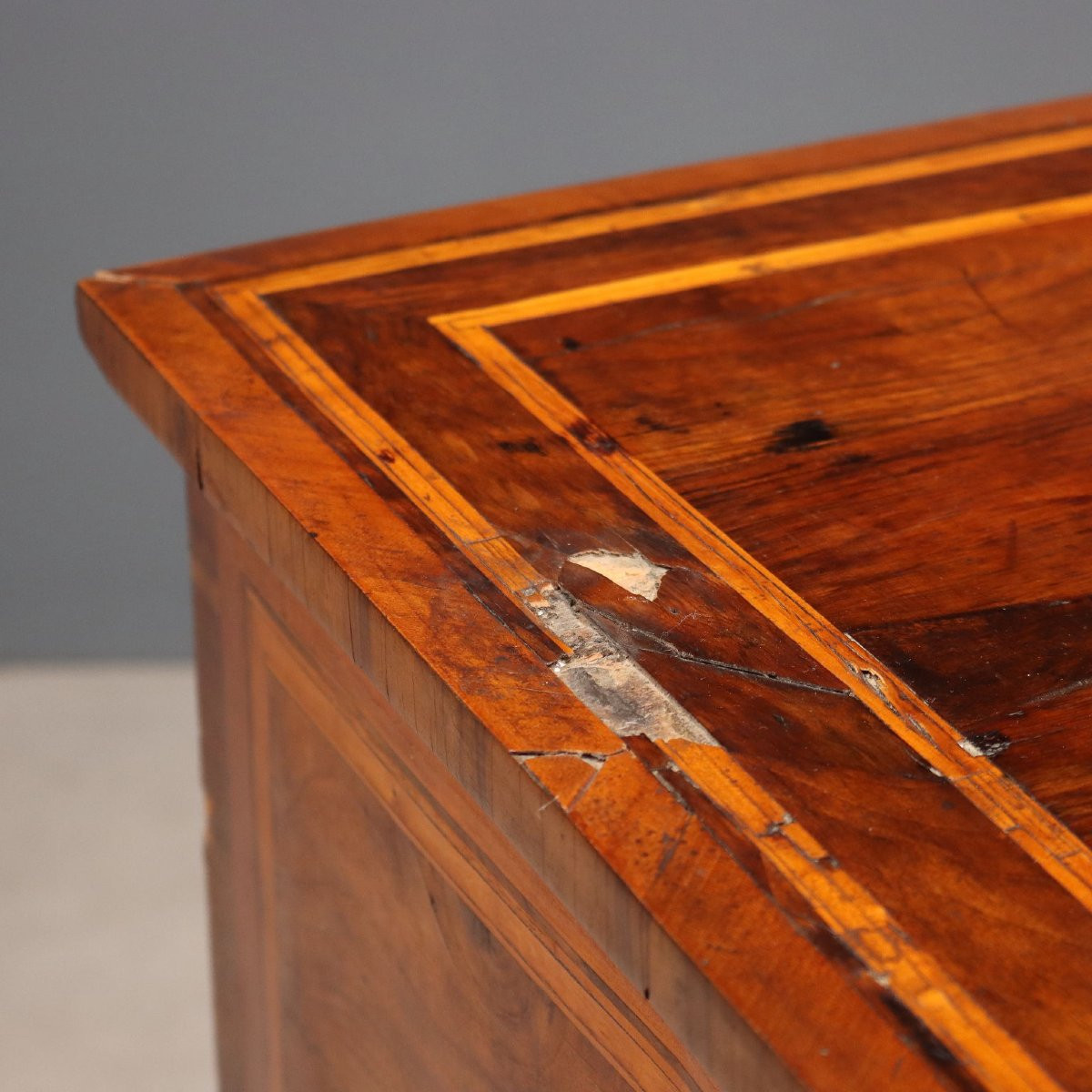 Commode Néoclassique Ancienne Merisier Noyer Italie XVIIIe Siècle-photo-4