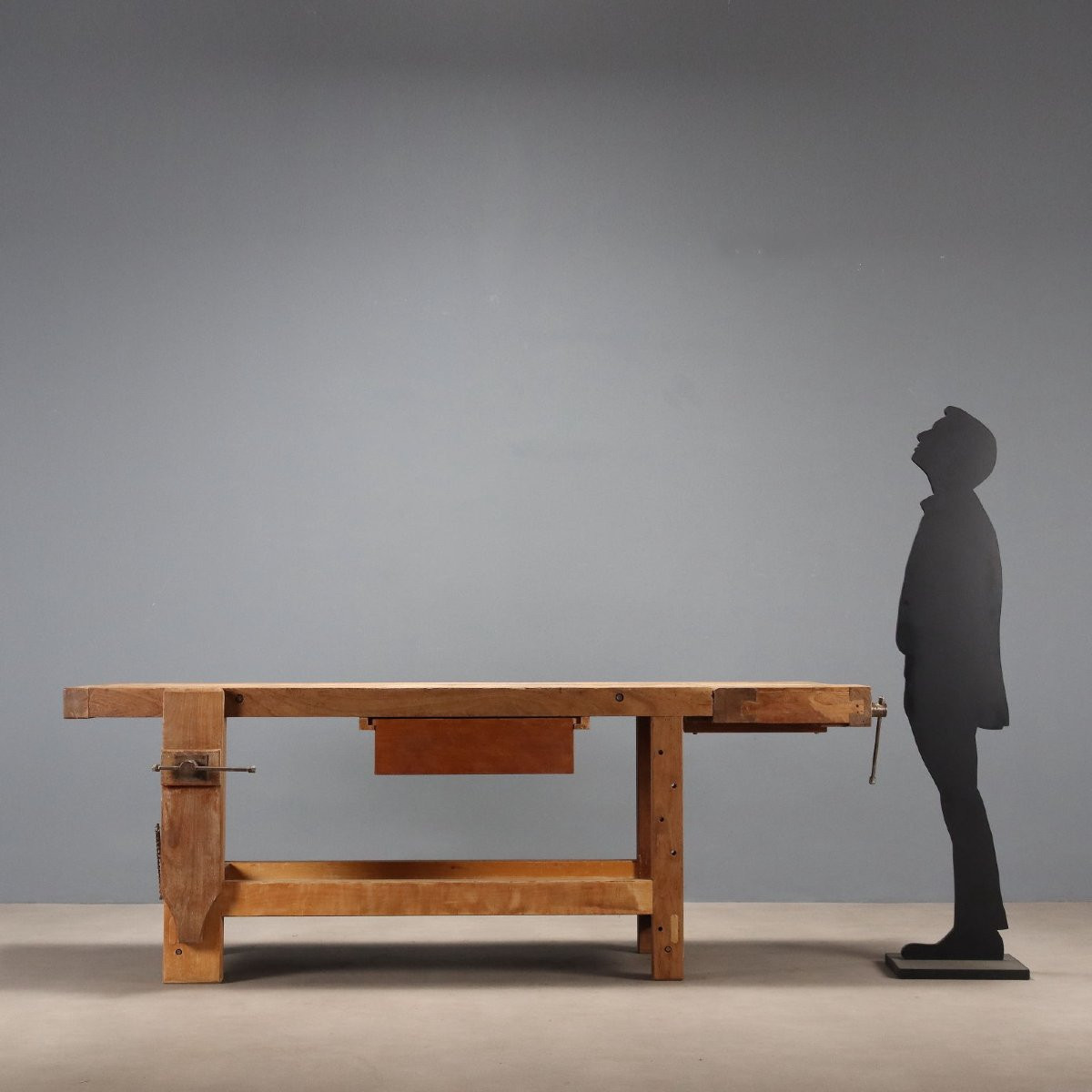 Banc de Menuisier Ancien Acajou Hêtre France XIXe Siècle-photo-2