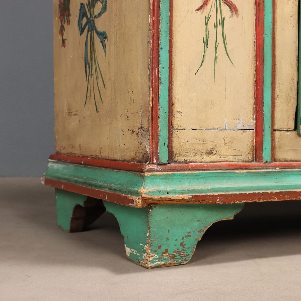 Antique Cupboard Lacquered Wood Drawers Romania XIX Century-photo-8