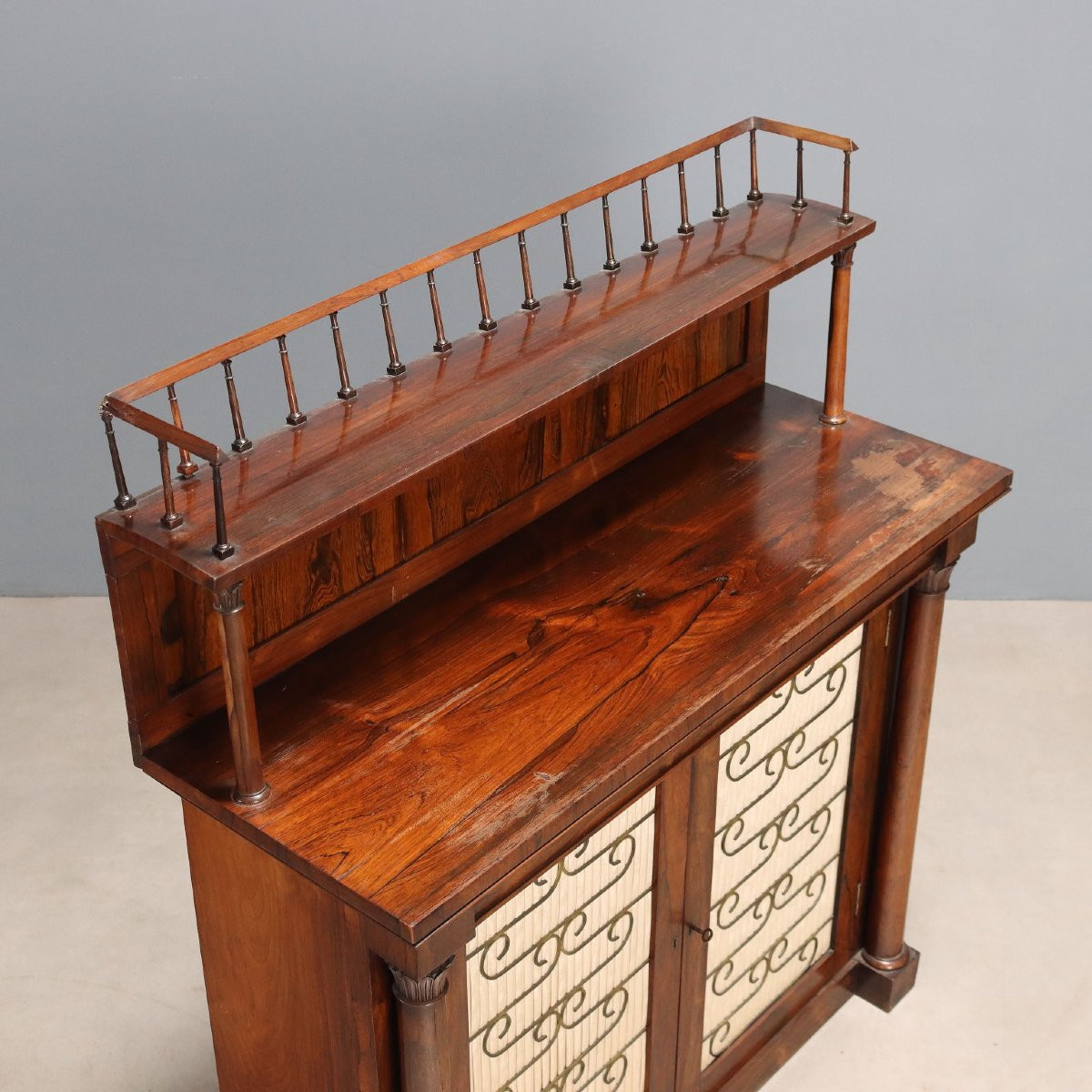 Antique Cupboard Bois De Violette Brass Fabric United Kingdom '800-photo-4