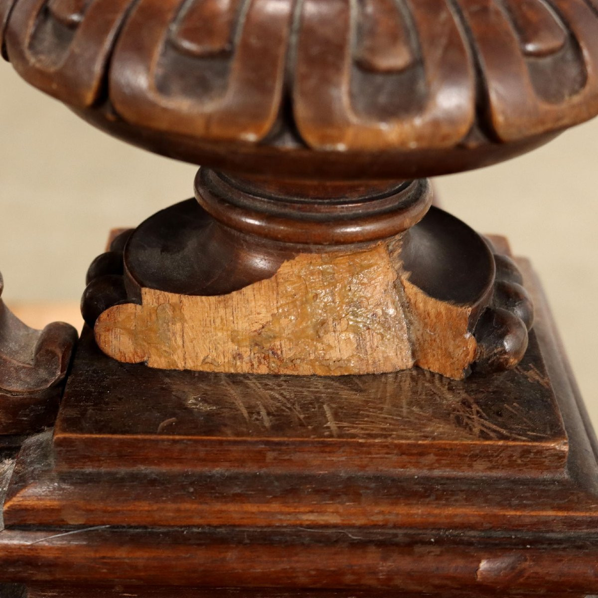 Antique Bed Neo-renaissance Carved Wood Italy XX Century-photo-4