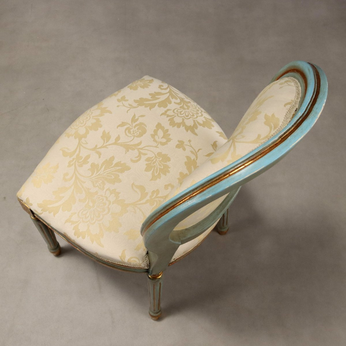 Chaises Anciennes Style Néoclassique Bois Laqué Italie du XXe Siècle-photo-1