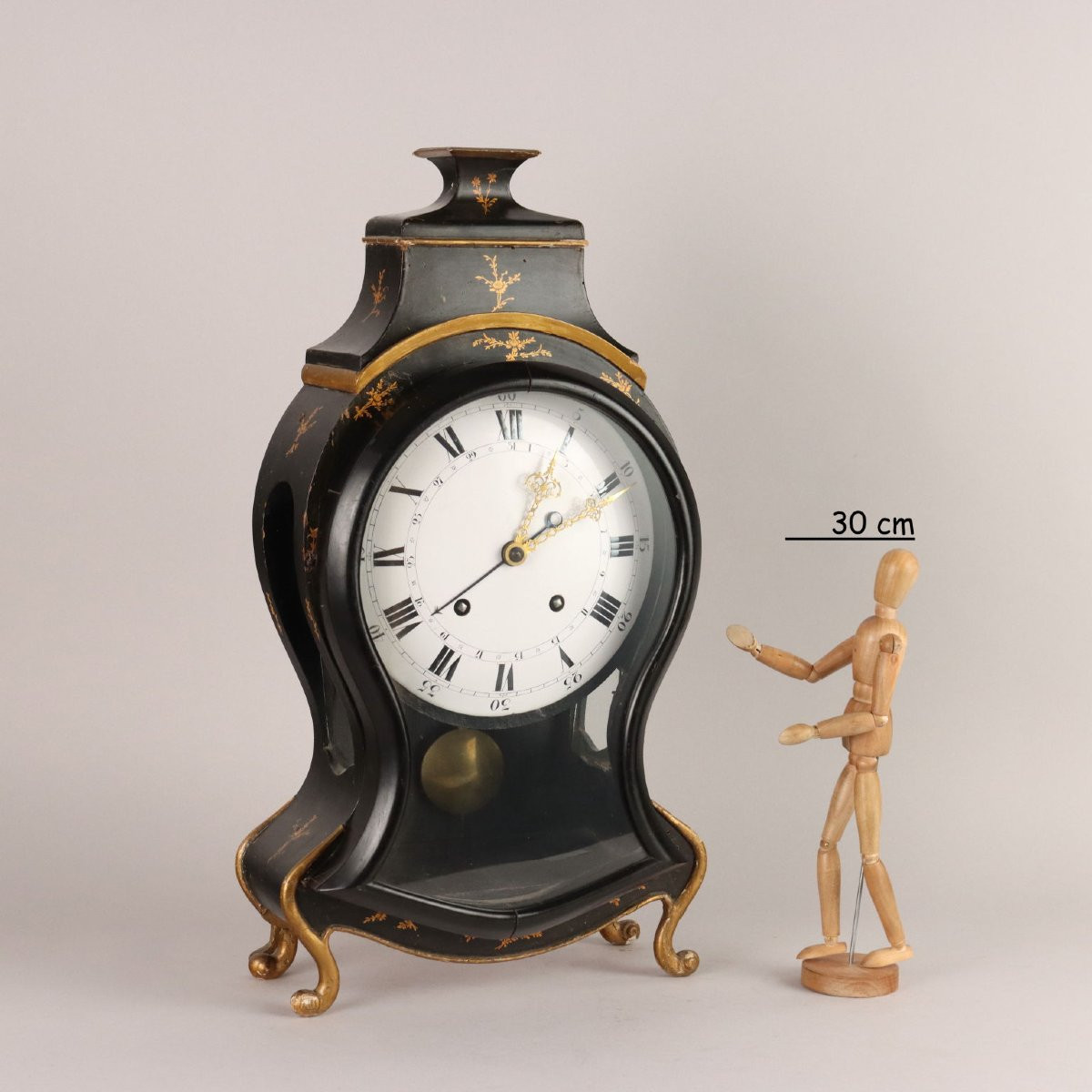 Antique Neuchateloise Pendulum Clock Bronze Decorations '800-photo-2