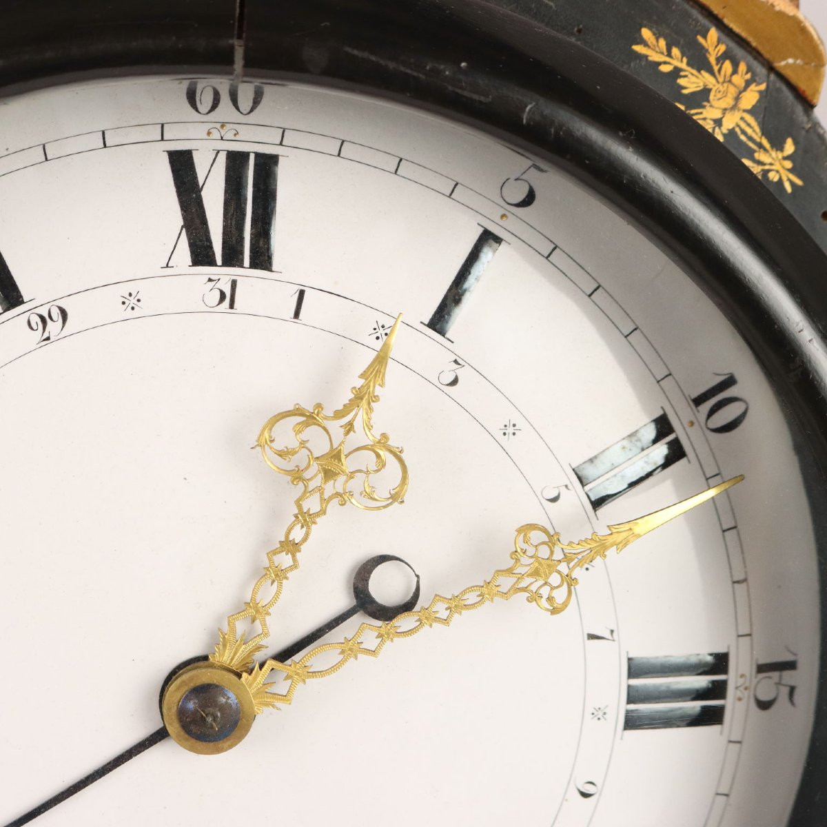 Antique Neuchateloise Pendulum Clock Bronze Decorations '800-photo-4