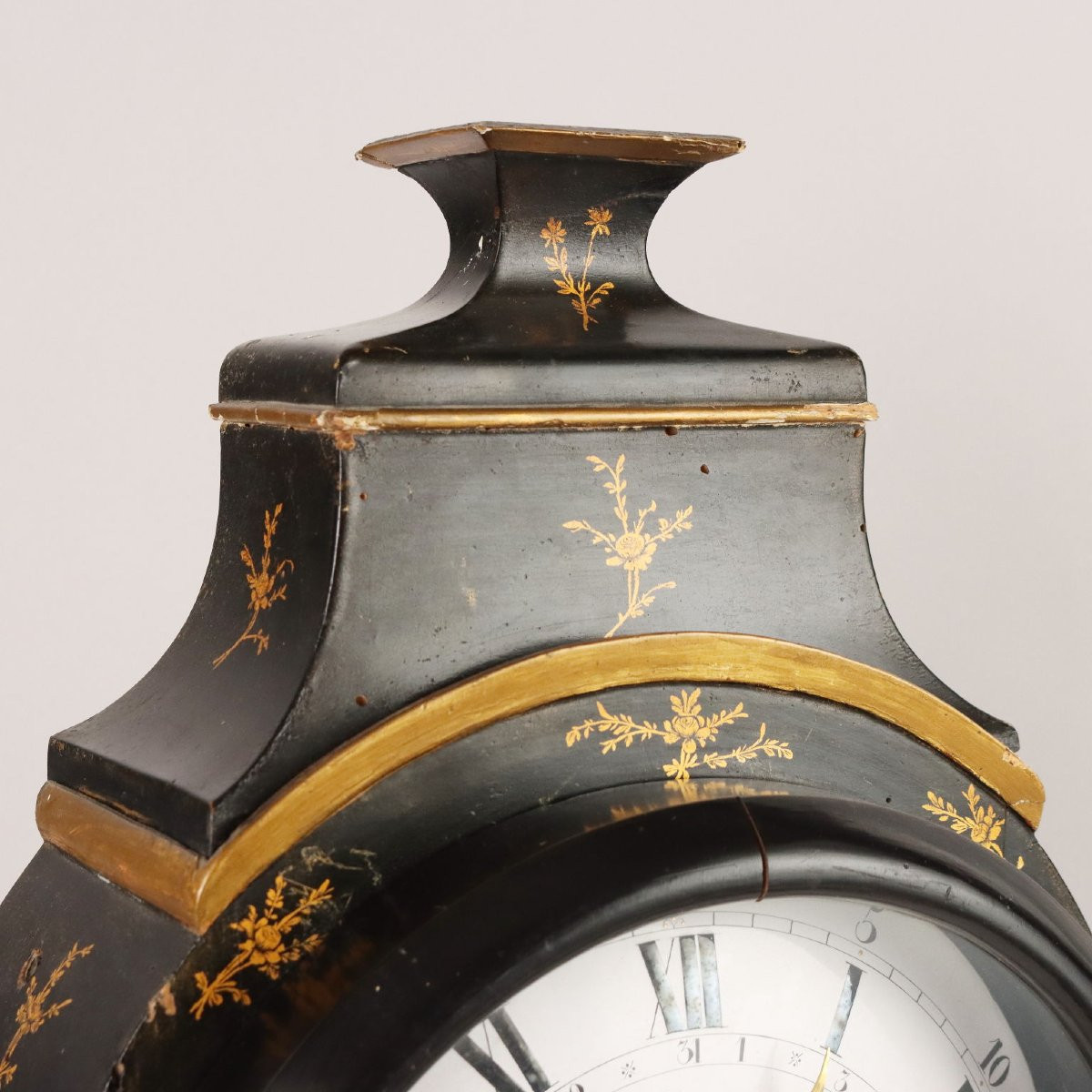 Antique Neuchateloise Pendulum Clock Bronze Decorations '800-photo-1