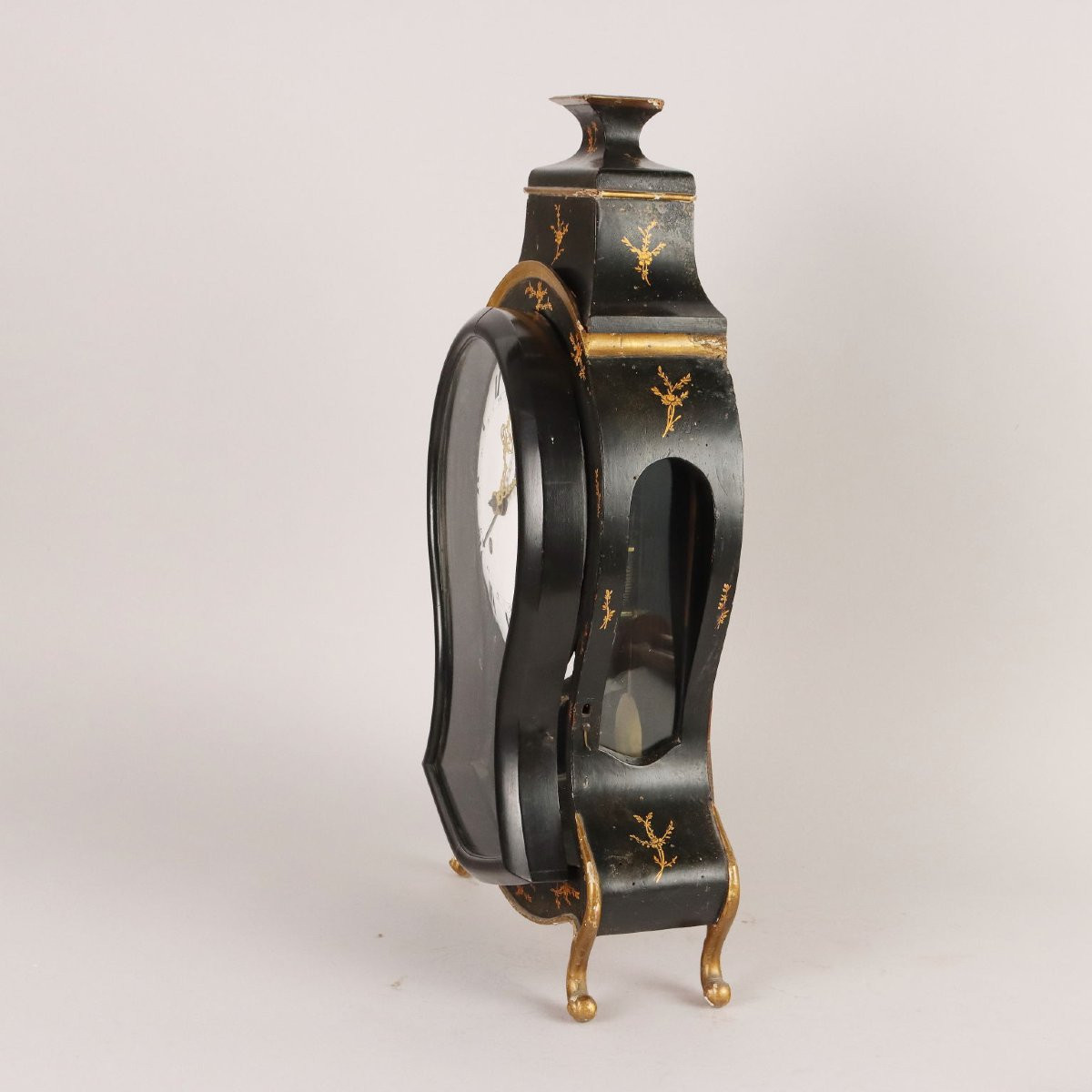 Antique Neuchateloise Pendulum Clock Bronze Decorations '800-photo-2