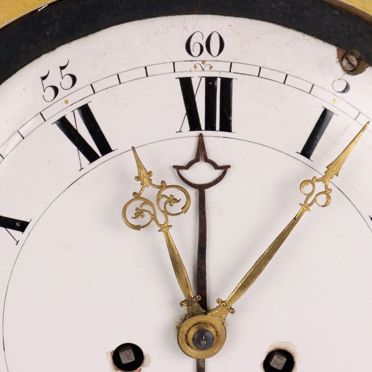 Antique Pendulum Clock Wood Decorations France XVIII Century-photo-1