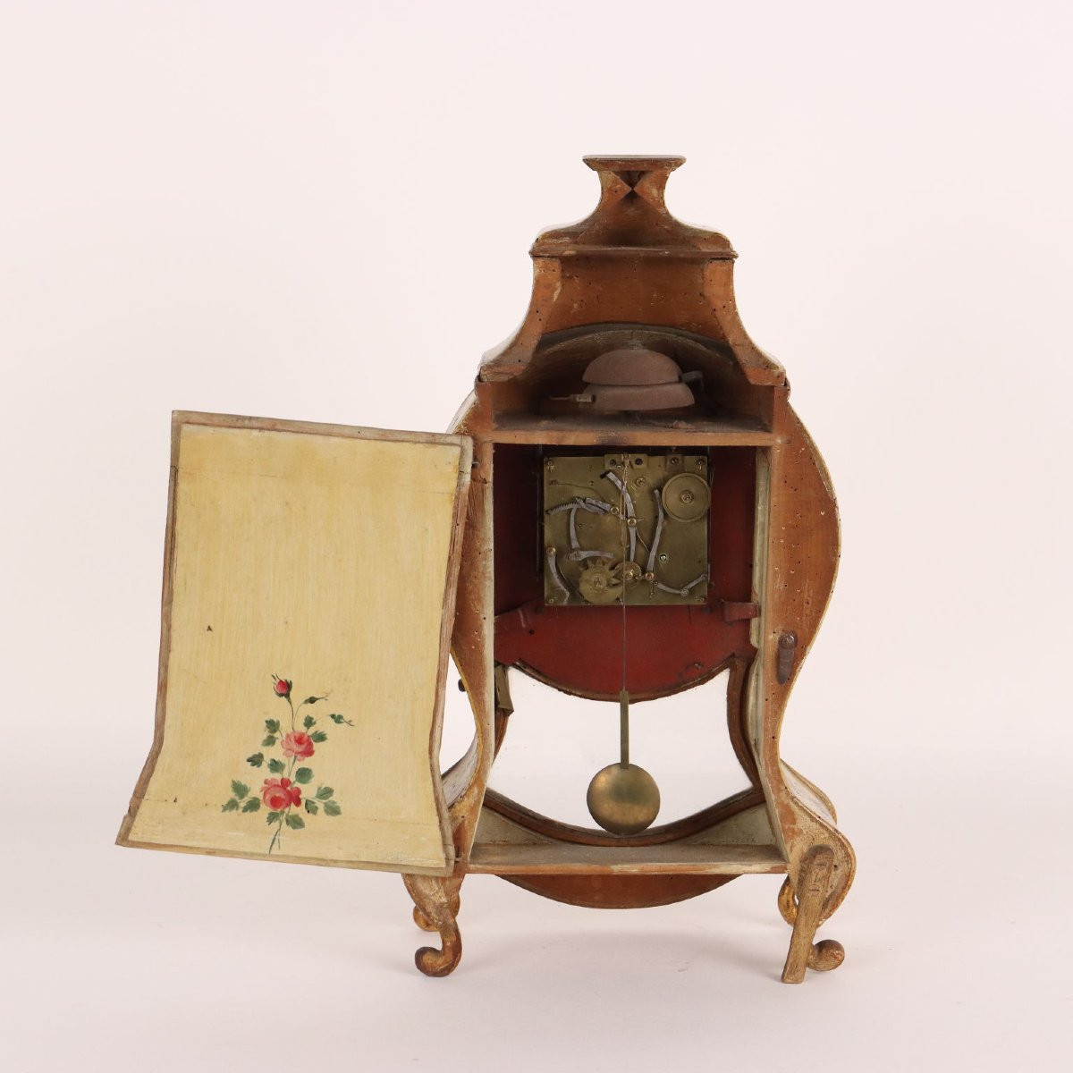 Antique Pendulum Clock Wood Decorations France XVIII Century-photo-6