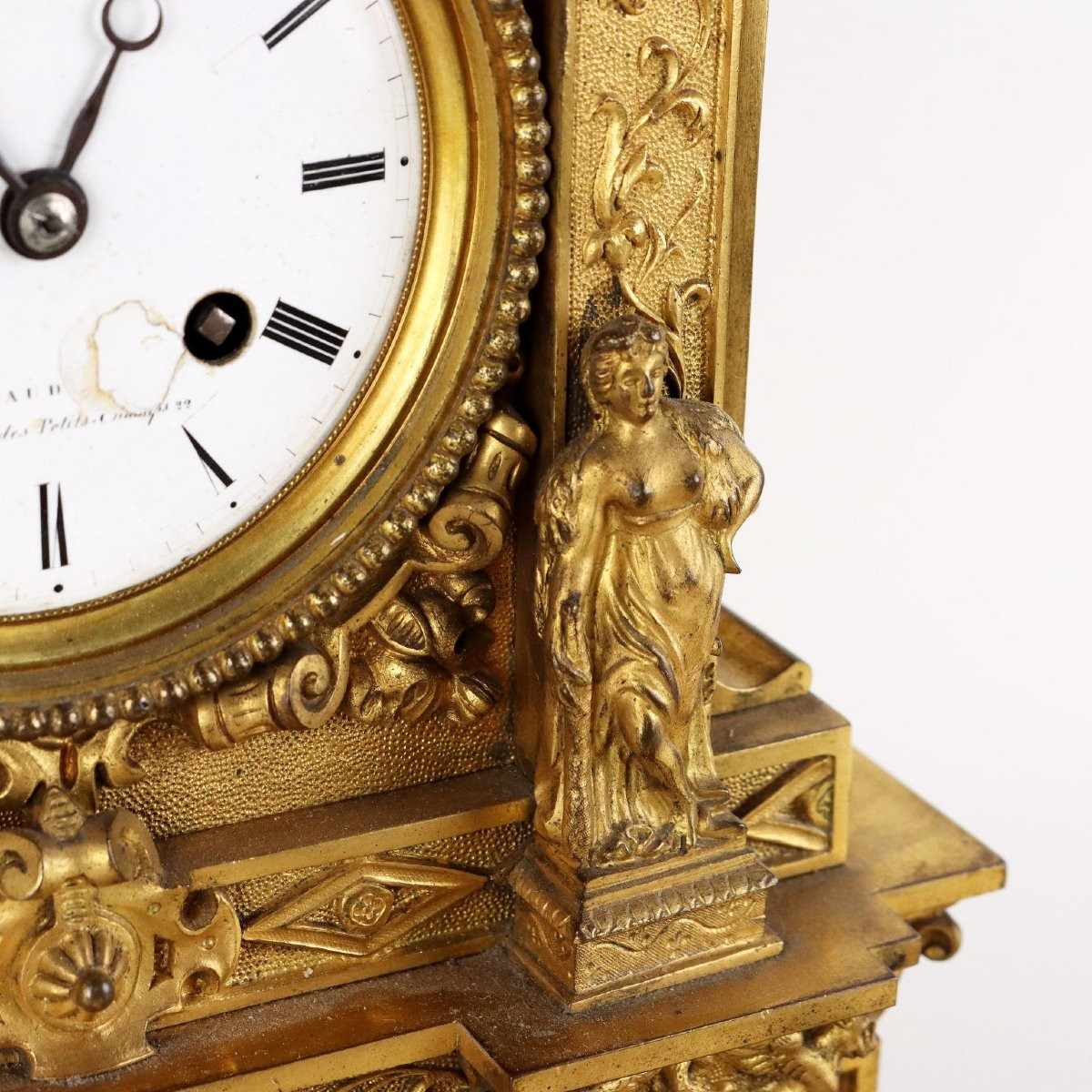 Ancient Countertop Clock Gilded Bronze France Mid XIX Century-photo-3