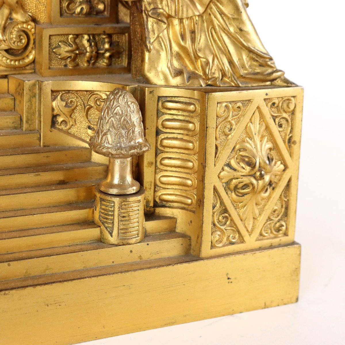 Ancient Countertop Clock Gilded Bronze France Mid XIX Century-photo-7