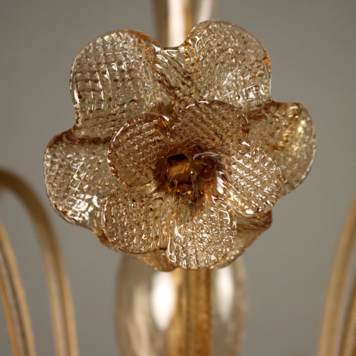 Lustre Vintage Verre de Murano 6 Lumières Design Années 1950-photo-5