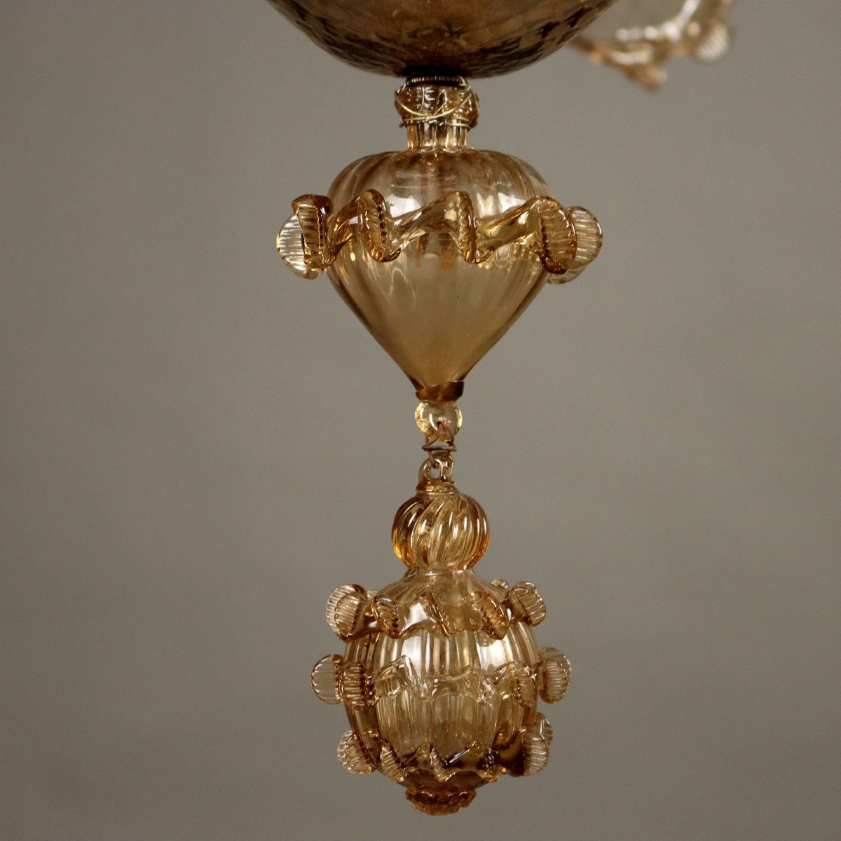 Lustre Vintage Verre de Murano 6 Lumières Design Années 1950-photo-7