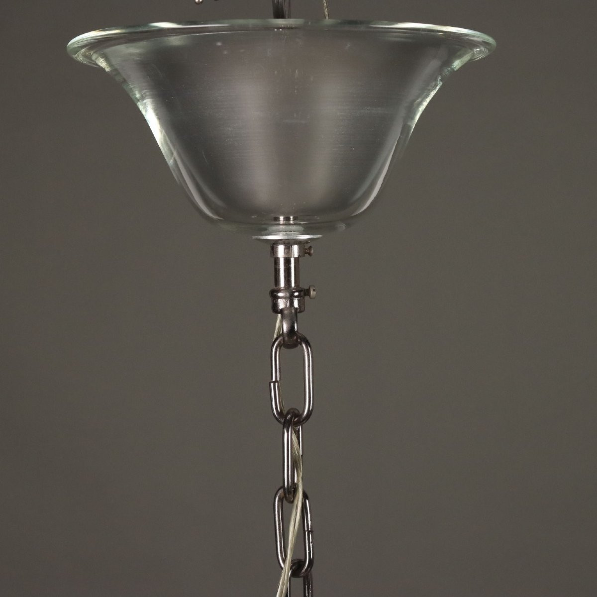 Lustre Vénitien Ancien Verre Soufflé Italie du XXe Siècle-photo-1