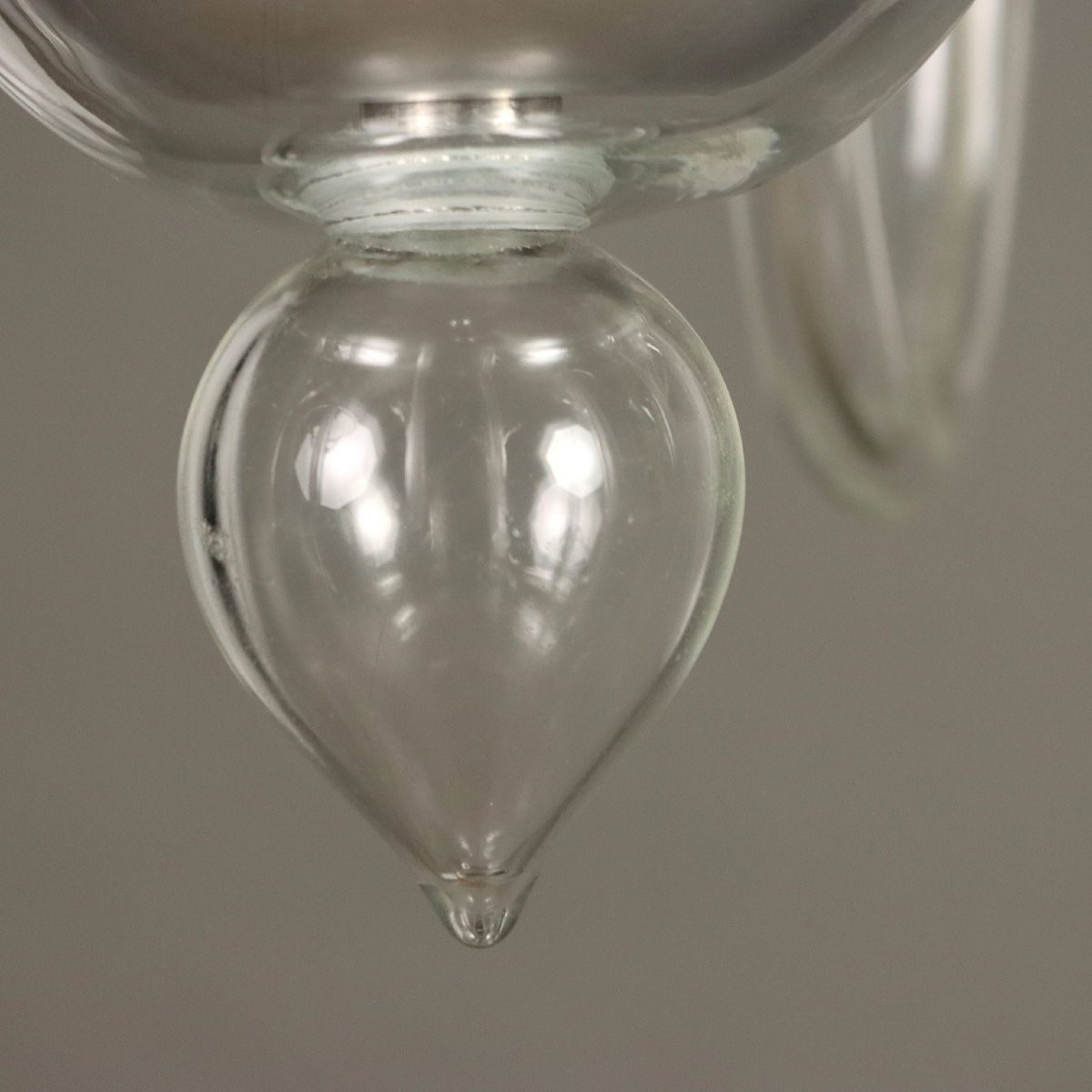 Lustre Vénitien Ancien Verre Soufflé Italie du XXe Siècle-photo-5