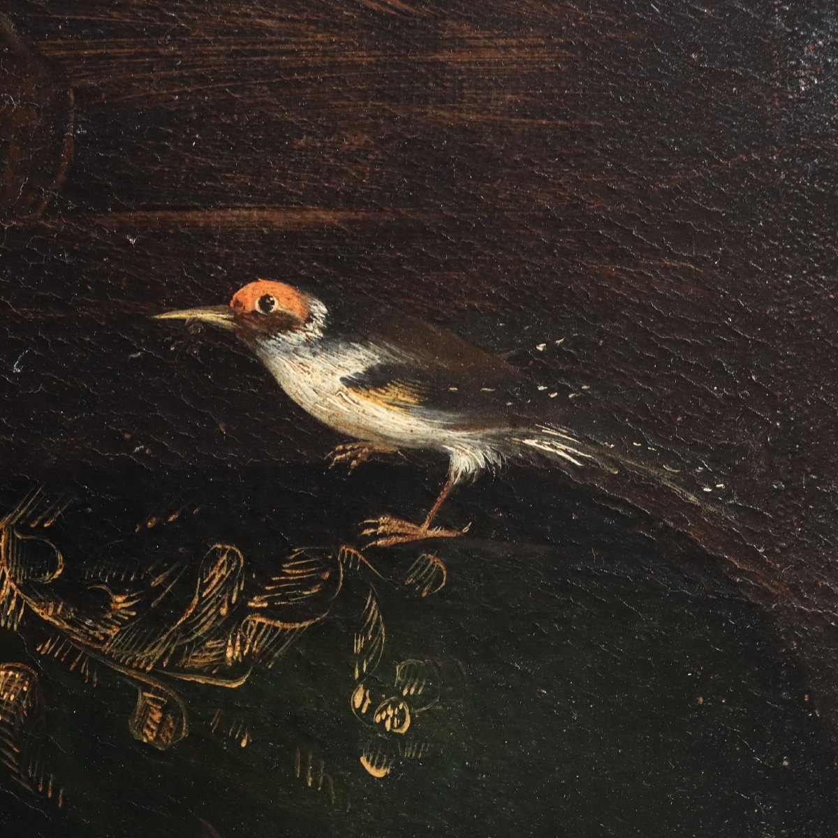 Ancient Painting Still Life With Flowers And Birds Oil On Canvas '600-photo-2