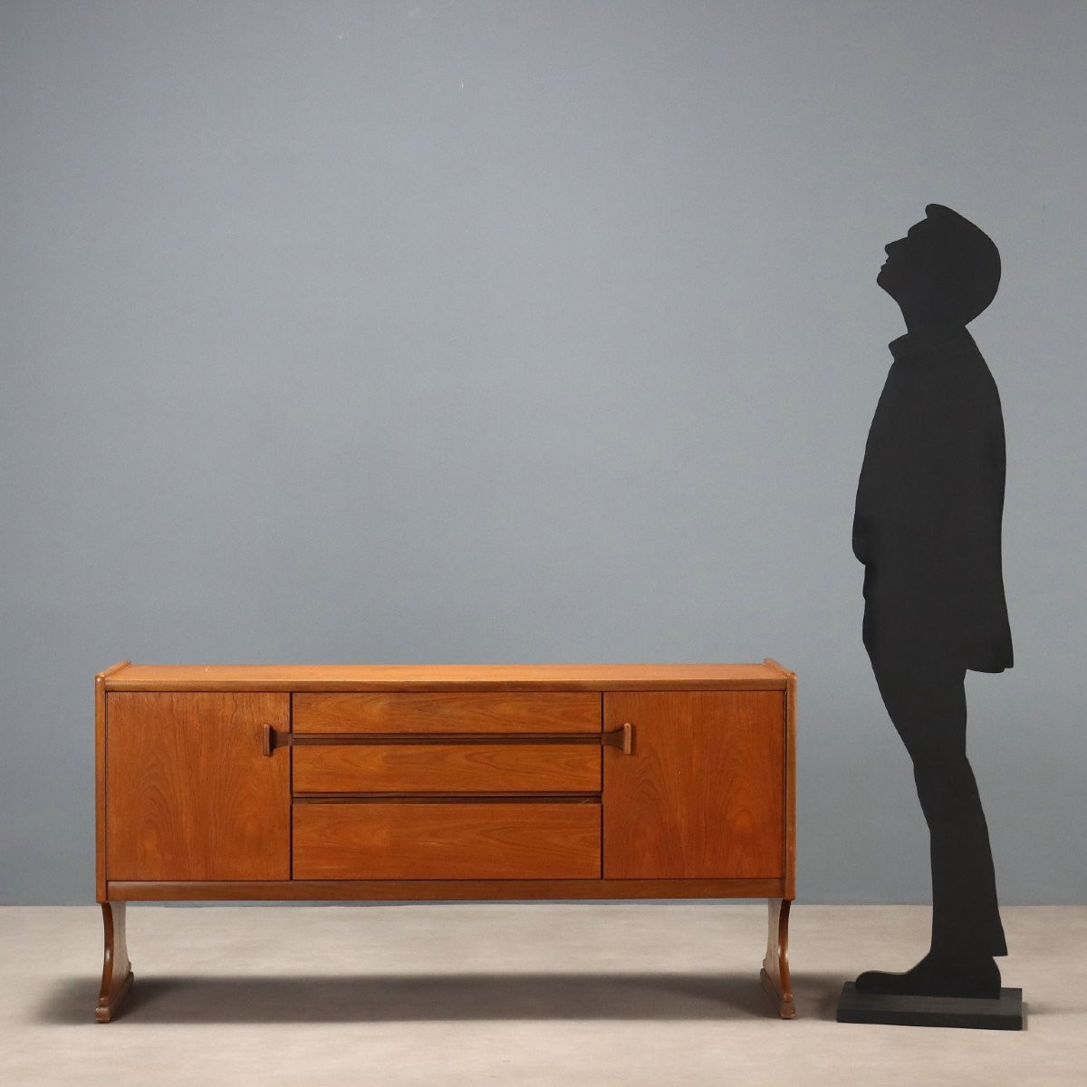 Vintage Sideboard Teak Veneer North-european Design 1960s-photo-2