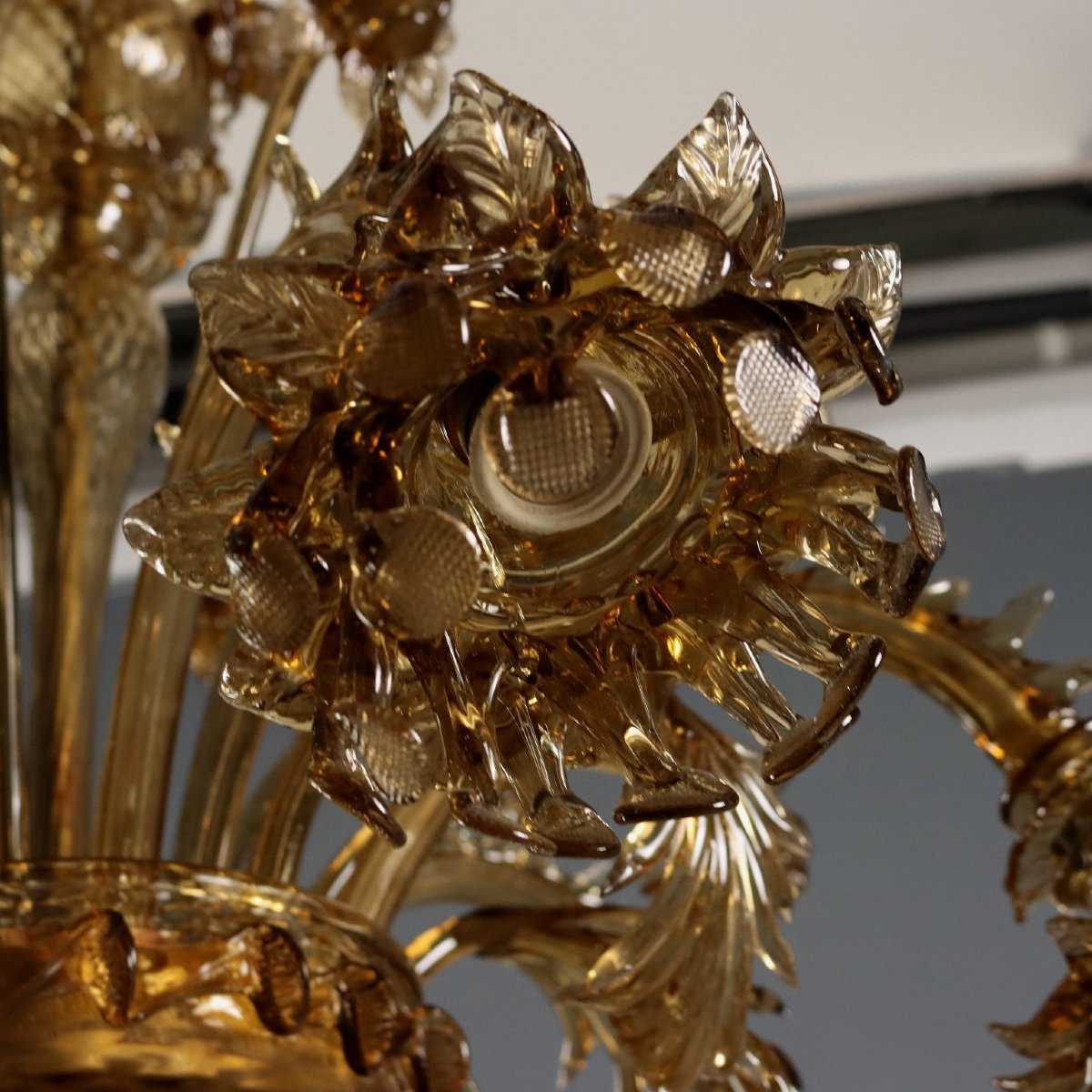 Antique Chandelier Blown Glass Murano Italy XIX Century-photo-8