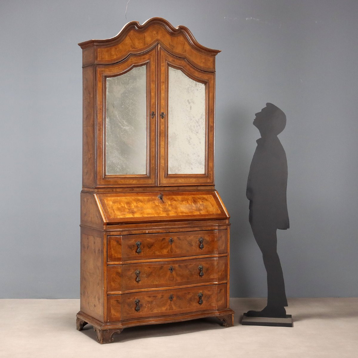 Trumeau Ancien Noyer Bruyère de Noyer Tiroirs Italie XXe Siècle-photo-2