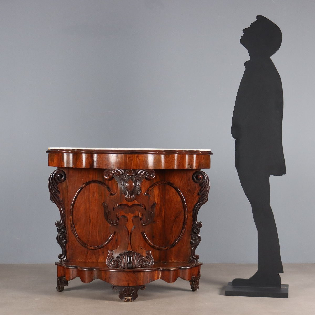 Antique Console Louis Philippe Bois De Violette Marble XIX Century-photo-2