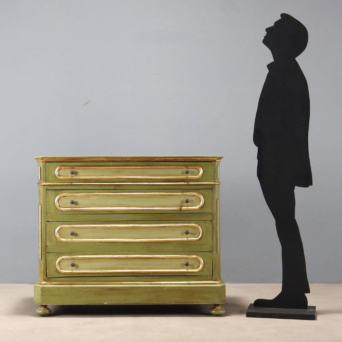 Commode Umbertino laquée et dorée Italie, fin du XIXe siècle-photo-2