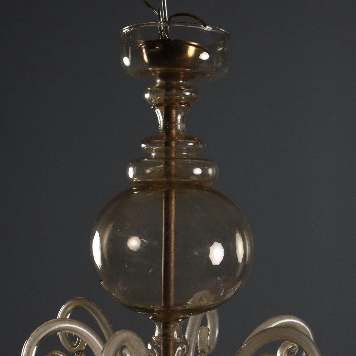 Antique Chandelier Blown Venetian Glass Italy XX Century-photo-3