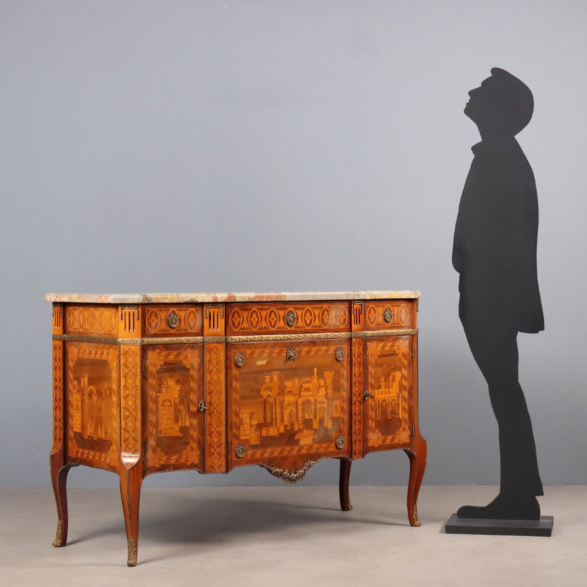 Commode Ancienne Style Napoléon III Bois Italie XXe Siècle-photo-2