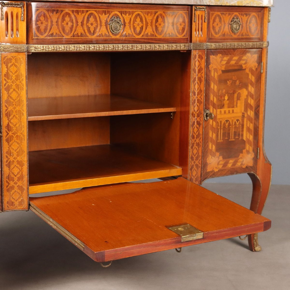 Commode Ancienne Style Napoléon III Bois Italie XXe Siècle-photo-3