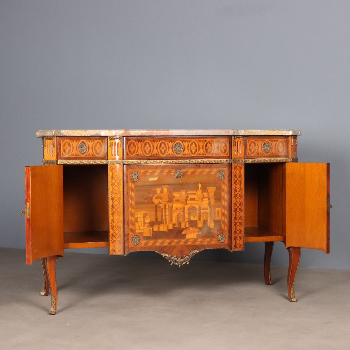 Commode Ancienne Style Napoléon III Bois Italie XXe Siècle-photo-4