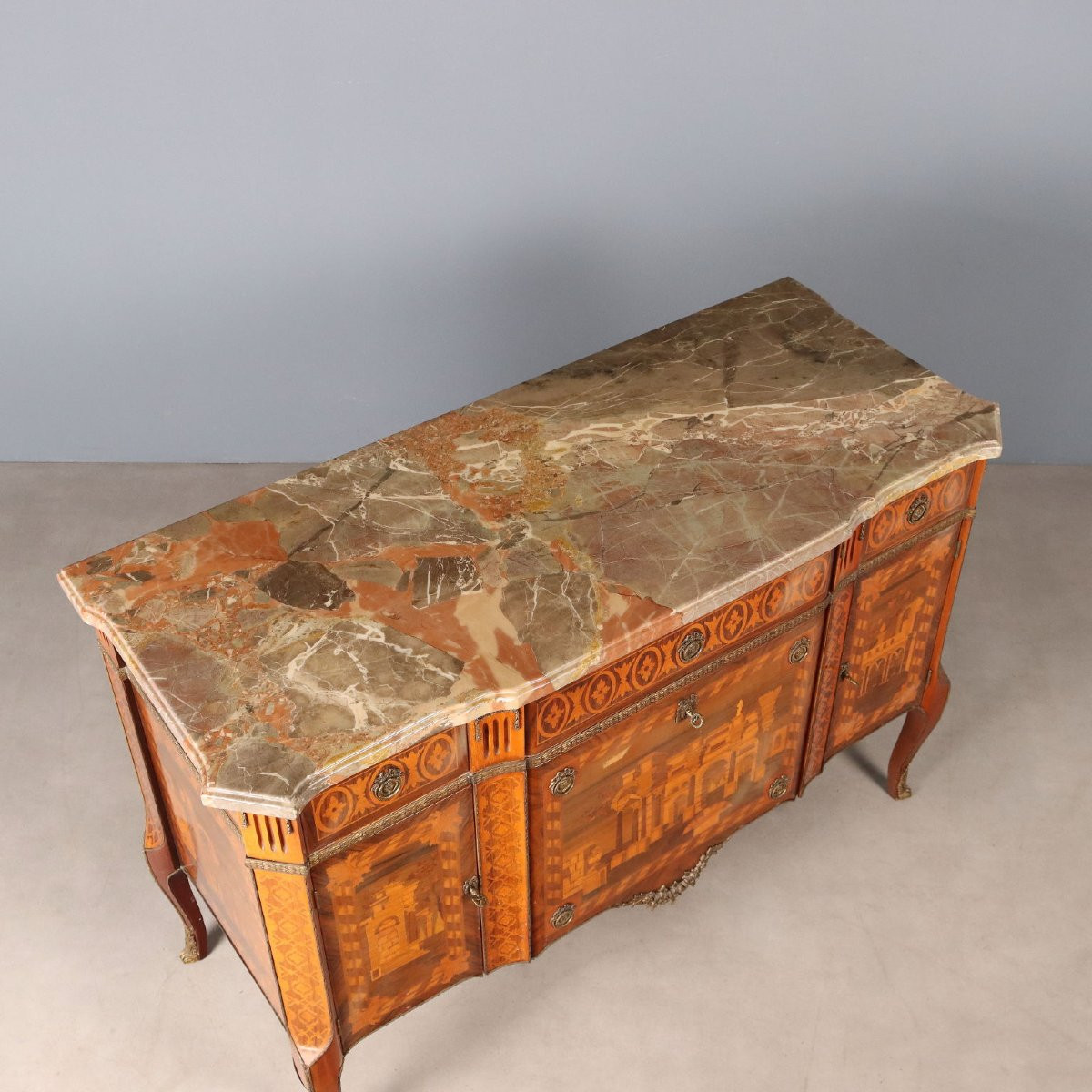 Commode Ancienne Style Napoléon III Bois Italie XXe Siècle-photo-7