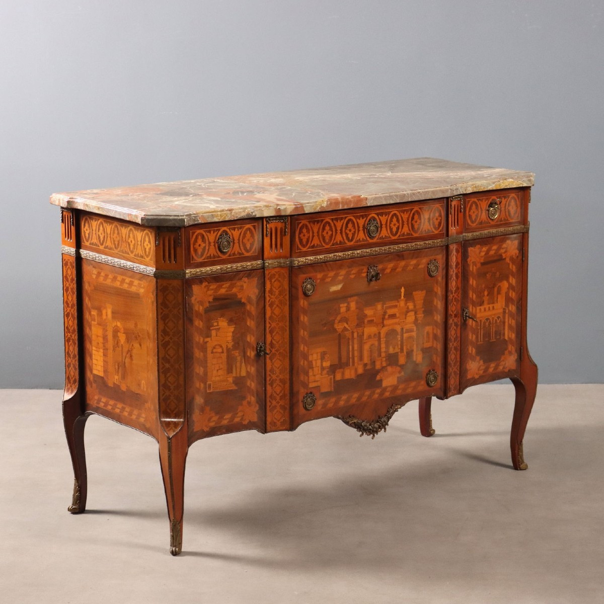 Commode Ancienne Style Napoléon III Bois Italie XXe Siècle