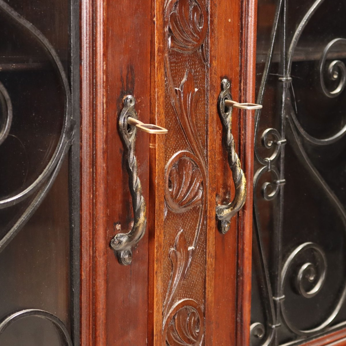 Antique Bookcase Neo-renaissance Style Walnut XX Century-photo-3