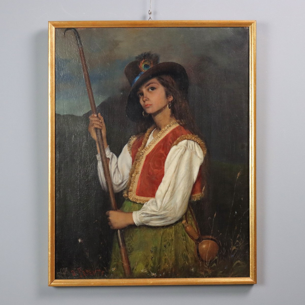 Tableau Moderne Signé Domenico Pesenti Huile sur Toile '800