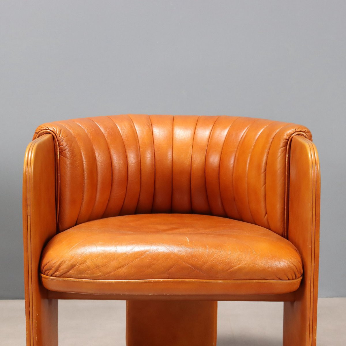 Poltrona Frau 'dinette' Armchairs Leather Design Italy 1970s-photo-4