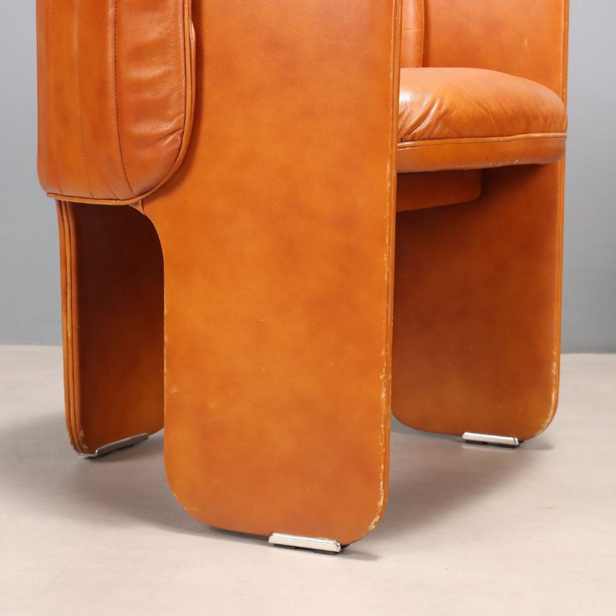 Poltrona Frau 'dinette' Armchairs Leather Design Italy 1970s-photo-2