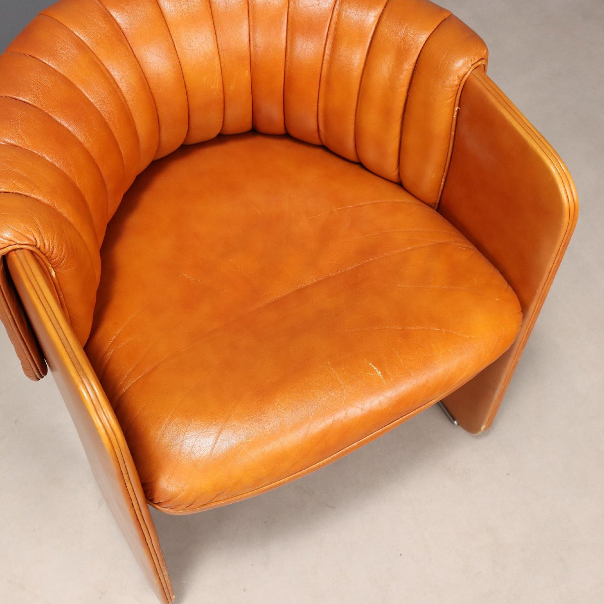 Poltrona Frau 'dinette' Armchairs Leather Design Italy 1970s-photo-4