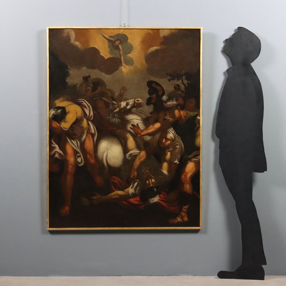 Tableau Ancien La Conversion de Saint Paul Huile sur Toile '600-photo-2