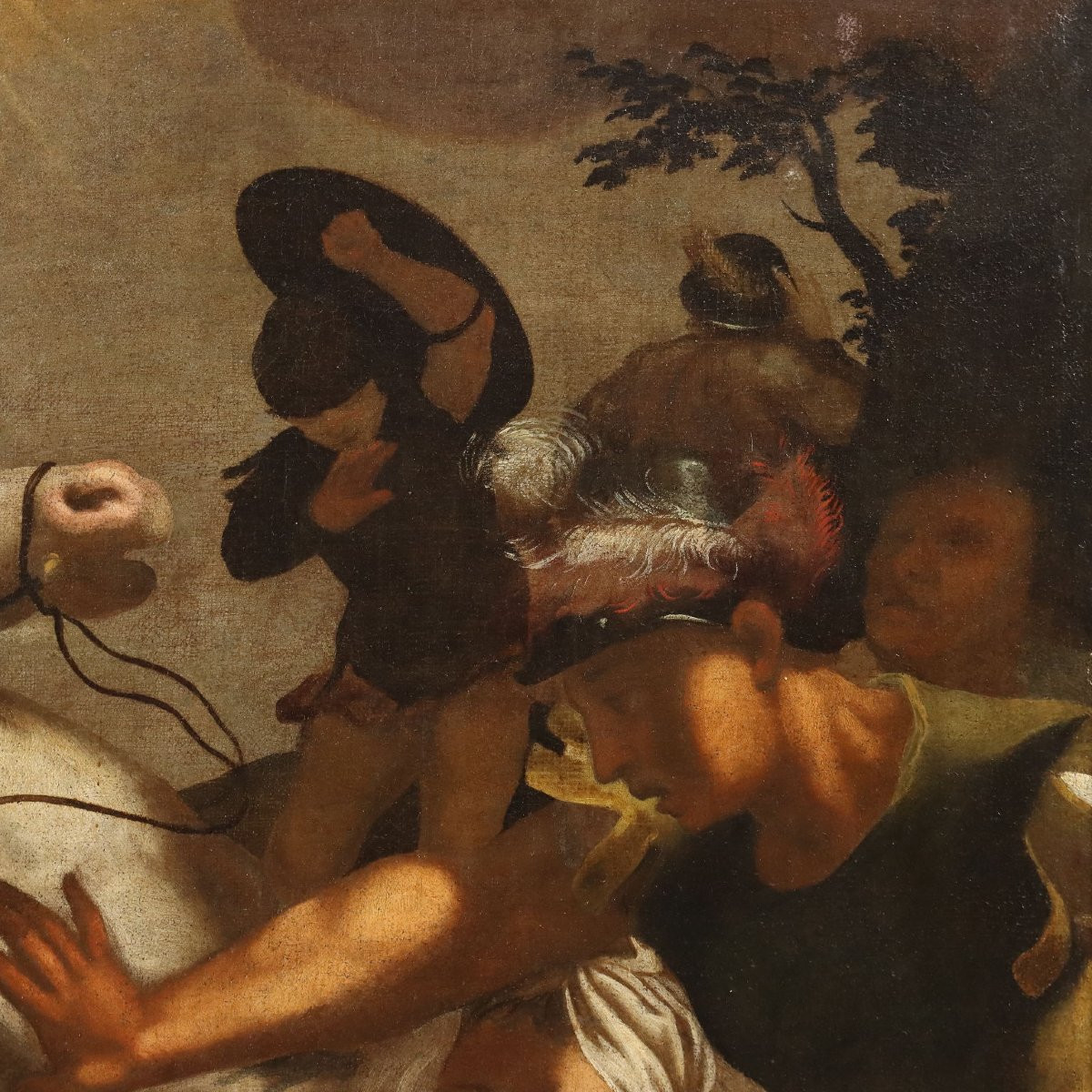 Tableau Ancien La Conversion de Saint Paul Huile sur Toile '600-photo-3