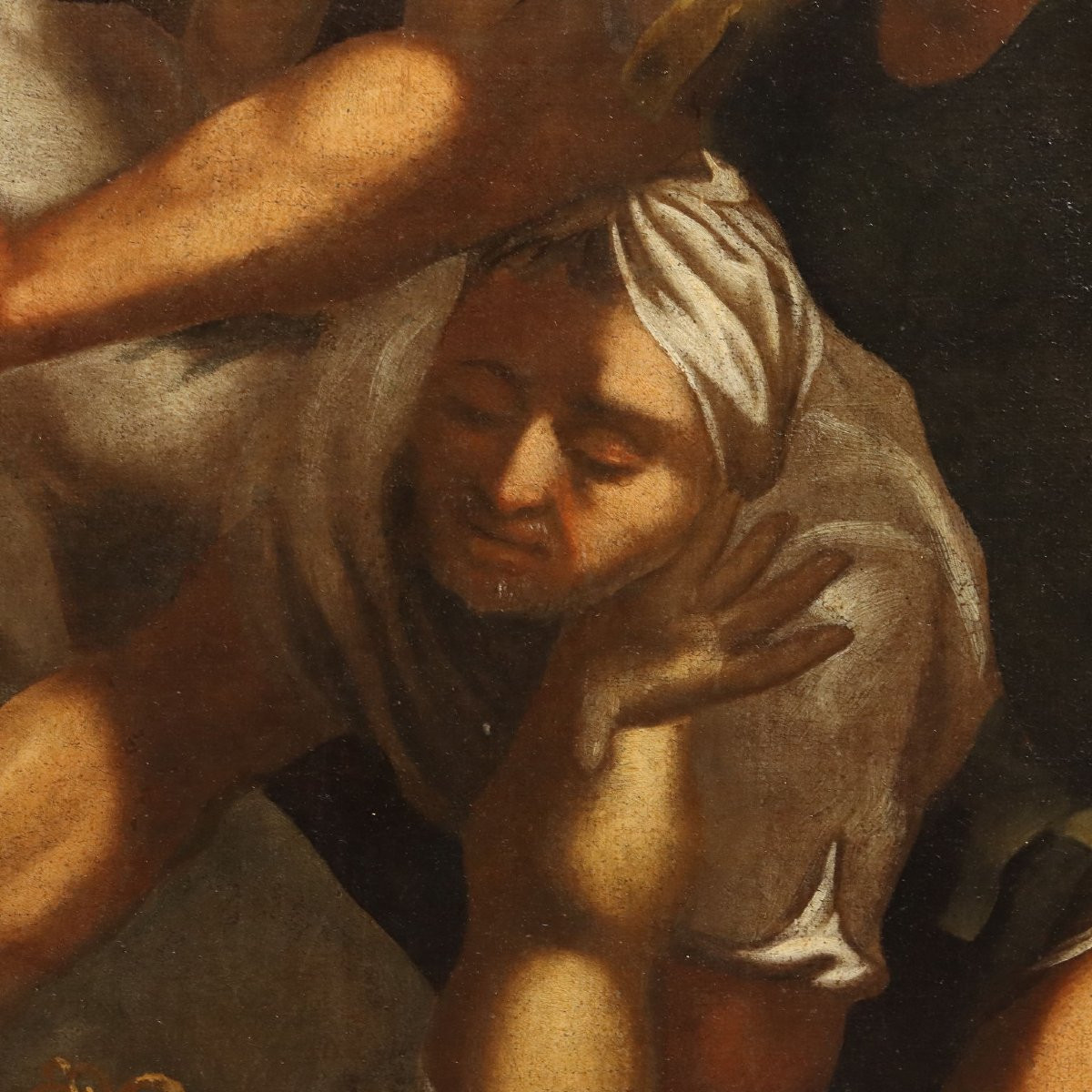 Tableau Ancien La Conversion de Saint Paul Huile sur Toile '600-photo-4