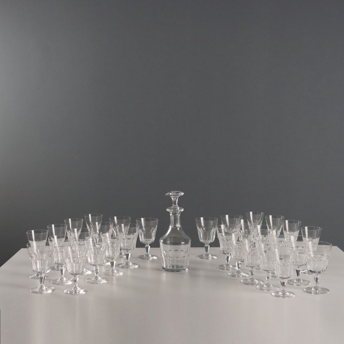Vintage Glasses Set Baccarat Crystal France XX Century-photo-3