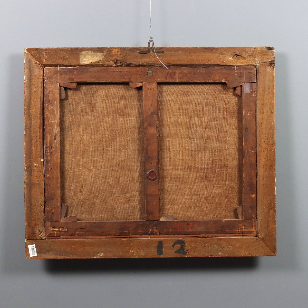 Tableau Ancien Cerf dans le Bois Huile sur Toile France XIXe Siècle-photo-7