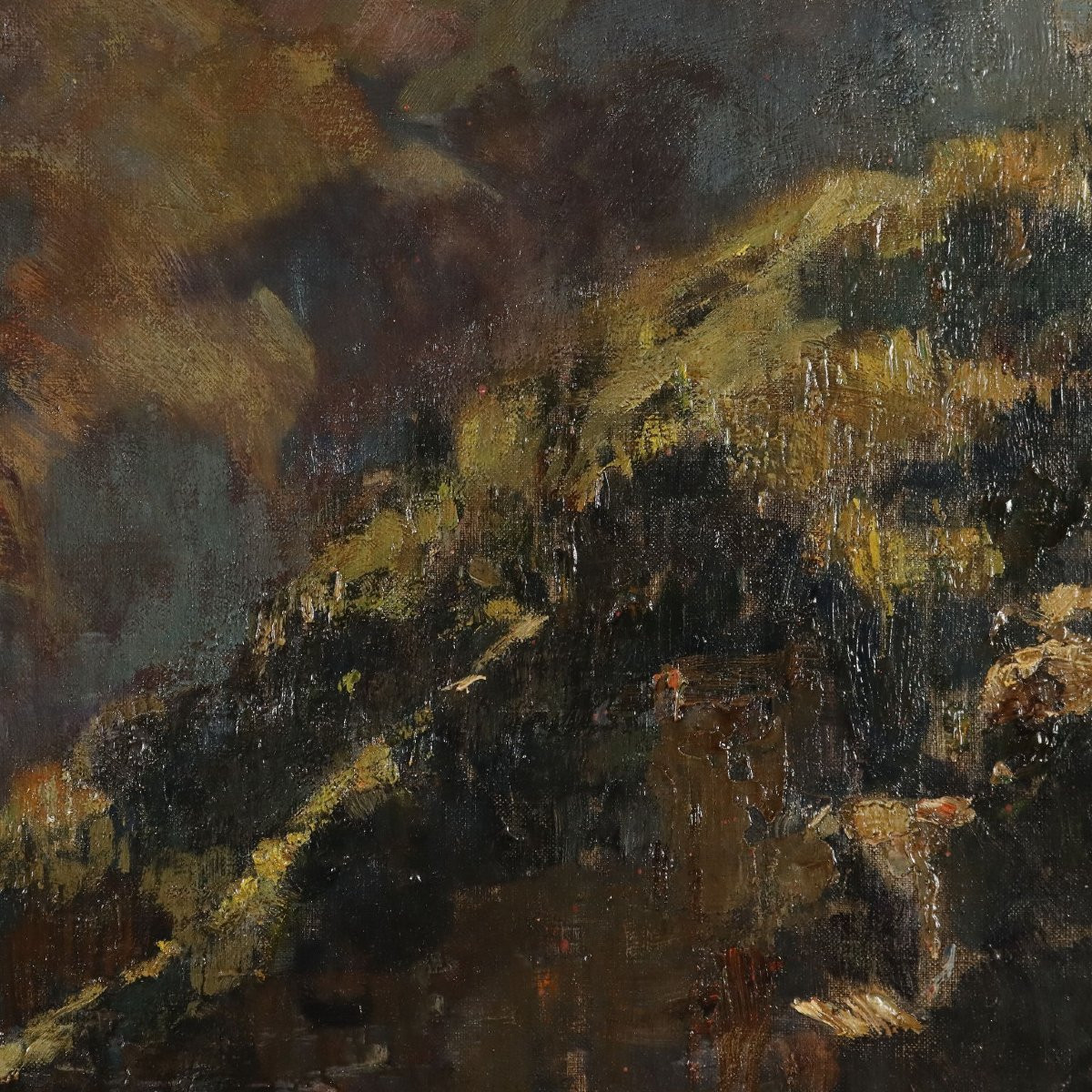 Modern Painting Signed Ludovico Zambeletti 'val Vogna' XX Century-photo-1