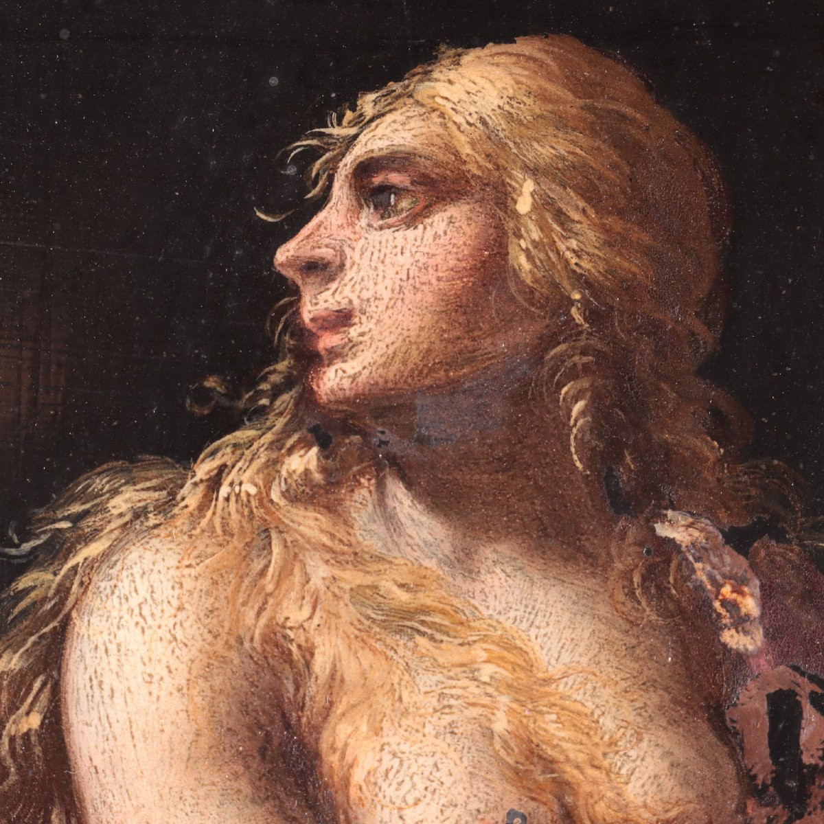 Paire de Tableaux Anciens sur Ardoise Sujét Sacré '600-photo-3