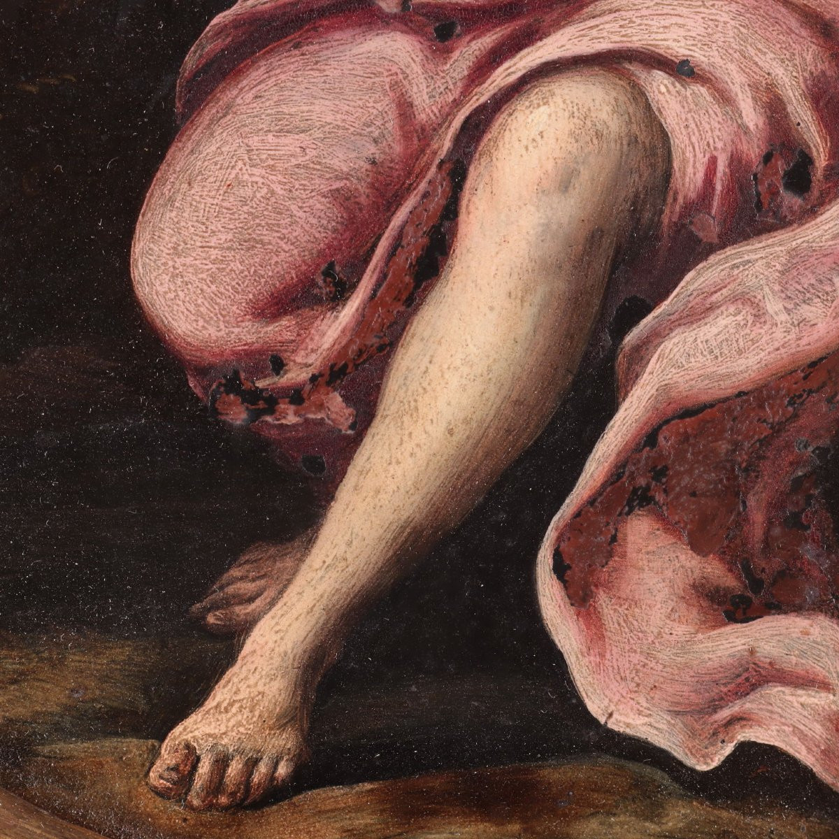 Paire de Tableaux Anciens sur Ardoise Sujét Sacré '600-photo-4