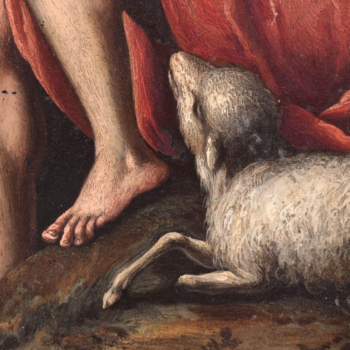 Paire de Tableaux Anciens sur Ardoise Sujét Sacré '600-photo-6