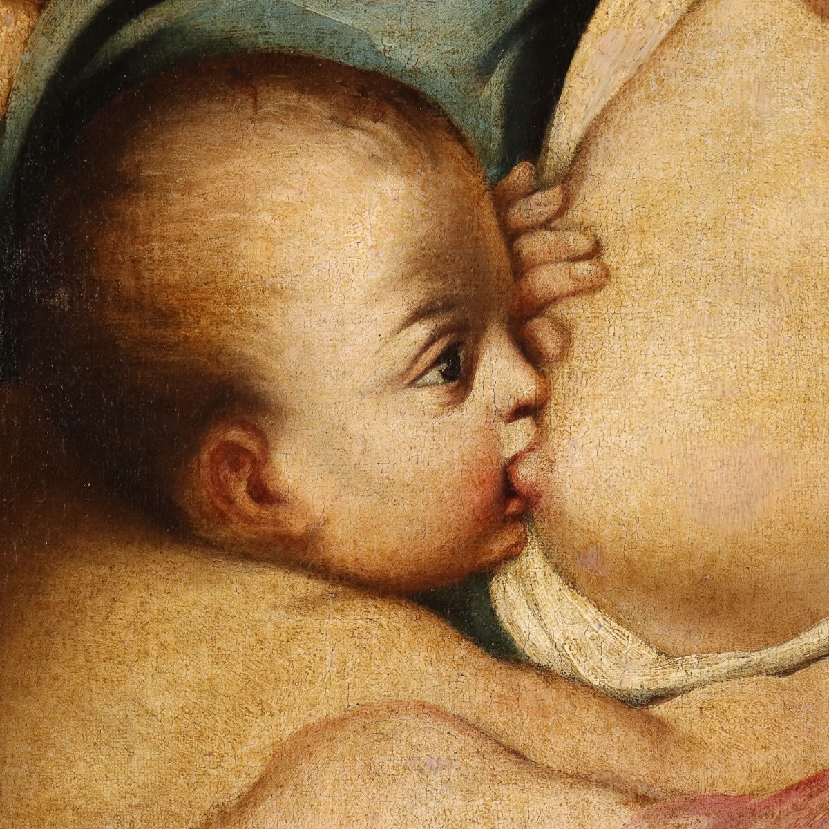 Tableau Ancien 'Allégorie de la Charité' Disciple de Carlo Cignani '600-photo-1